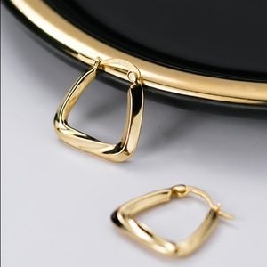 Square Hoops Earrings- 925 Sterling Silver